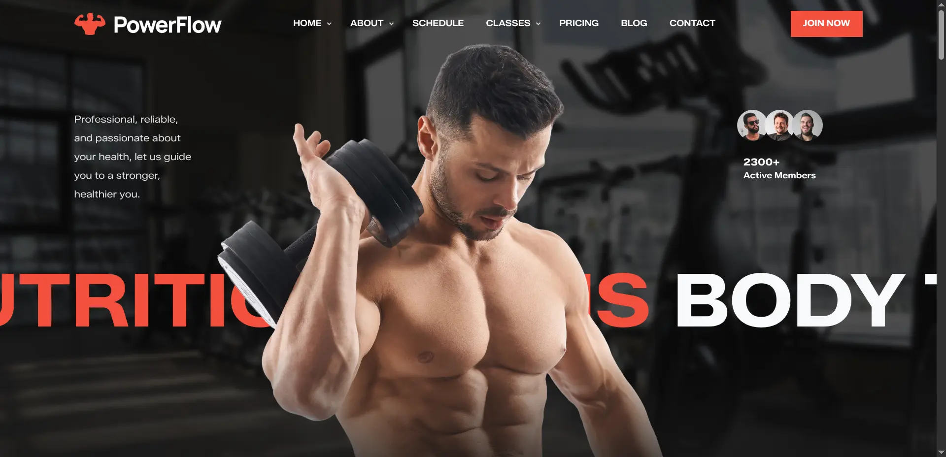 PowerFlow - Fitness Club Landing Page